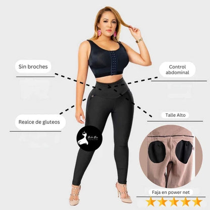 LEGGINS CON FAJA INTERNA REALZA GLUTEOS Y MOLDEA ABDOMEN Y PIERNAS