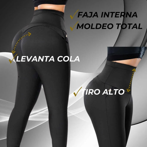 LEGGINS CON FAJA INTERNA REALZA GLUTEOS Y MOLDEA ABDOMEN Y PIERNAS